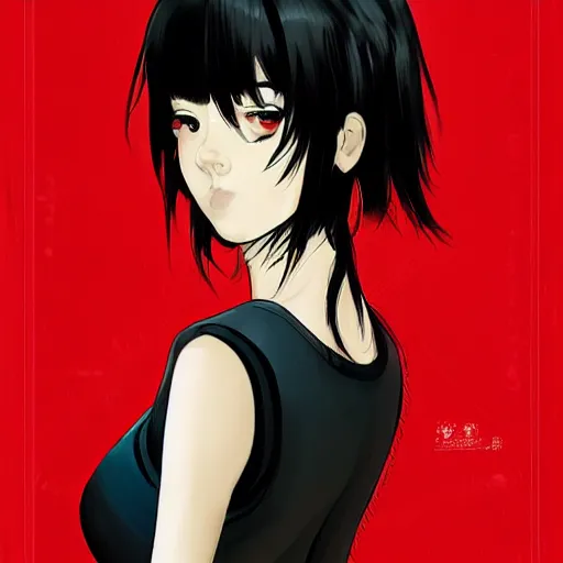 Prompt: stunning comic book style portrait painting of Hime Cut Black Haired woman wearing red dress in the style of WLOP, 8k masterpiece, cinematic lighting, pristine clean design, high fantasy, insanely detailed, atmospheric,