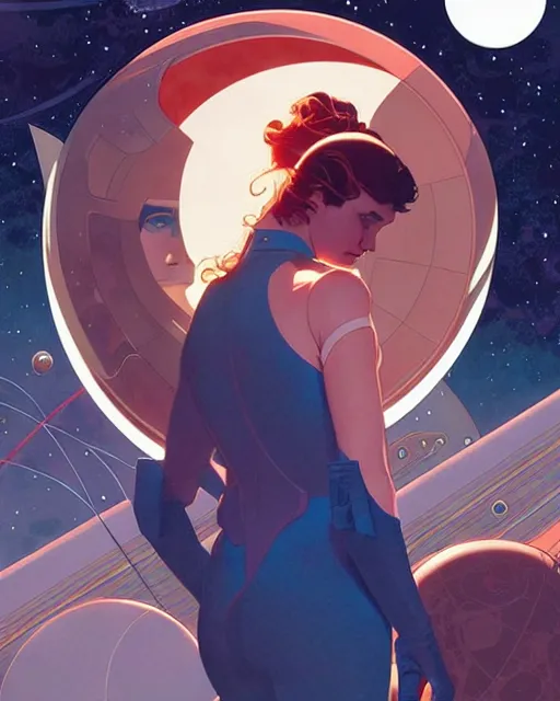 Image similar to joshua middleton comic cover art, space castle, science fiction