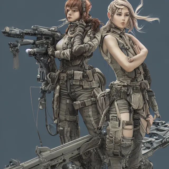 Image similar to the portrait of lawful neutral female futuristic infantry sniper as absurdly beautiful, gorgeous, elegant, young gravure idol, an ultrafine hyperdetailed illustration by kim jung gi, irakli nadar, intricate linework, bright colors, octopath traveler, final fantasy, unreal engine 5 highly rendered, global illumination, radiant light, detailed and intricate environment