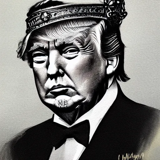 Image similar to trump as a king, painting, royal, award winning