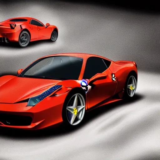 Prompt: ferrari 4 5 8 made out of jello, digital art, artstation