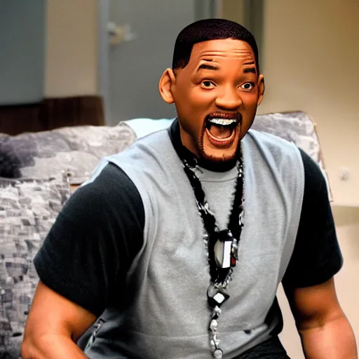 Image similar to will smith in minecraft