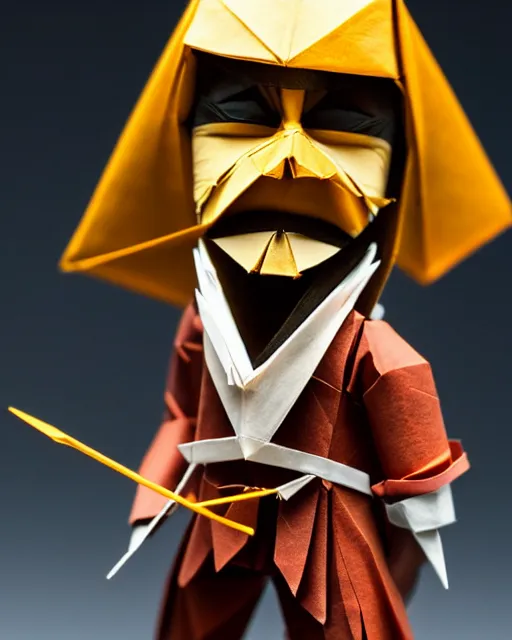 Image similar to an origami pirate by akira yoshizawa, realistic, very detailed, complex, intricate, studio lighting, bokeh, sigma 5 0 mm f 1. 4