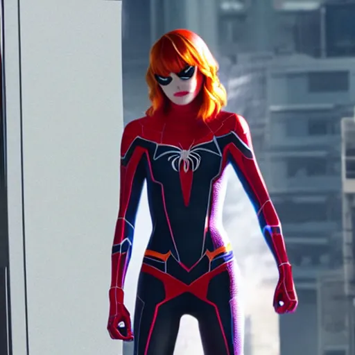 Image similar to Emma Stone as Spider Gwen in the new Spider-Man movie