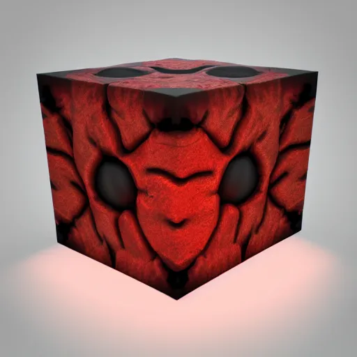 Prompt: digital art of a flesh cube, 3d render