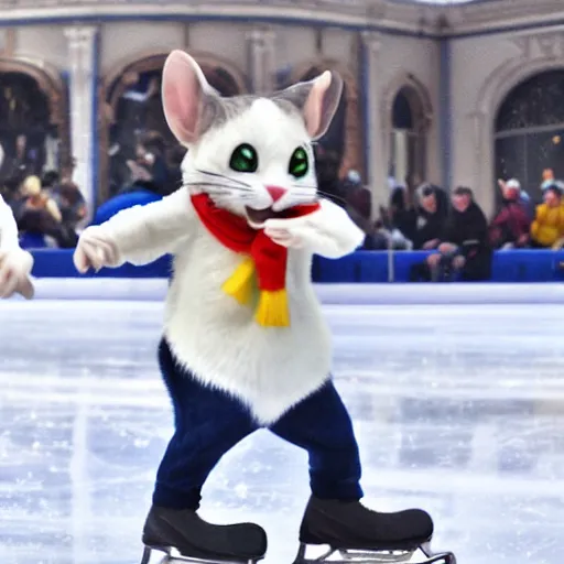Prompt: tom & jerry ice skating