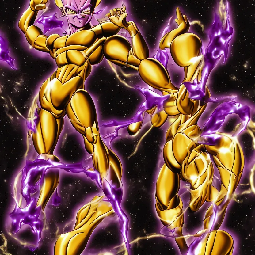 Image similar to golden Frieza gloating detailed HD 8k High Resolution