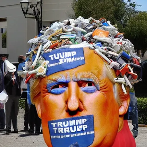 Prompt: donald trump made out of trash