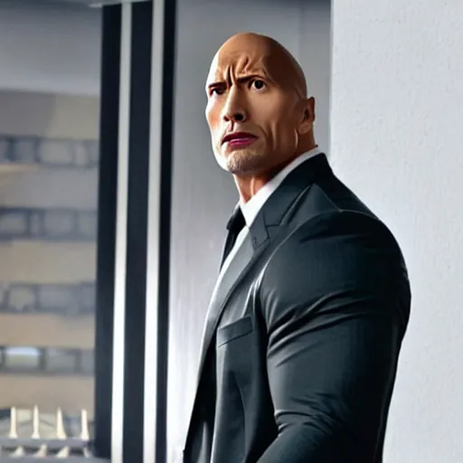 Prompt: dwayne johnson as john macintyre in diehard film, box office scene