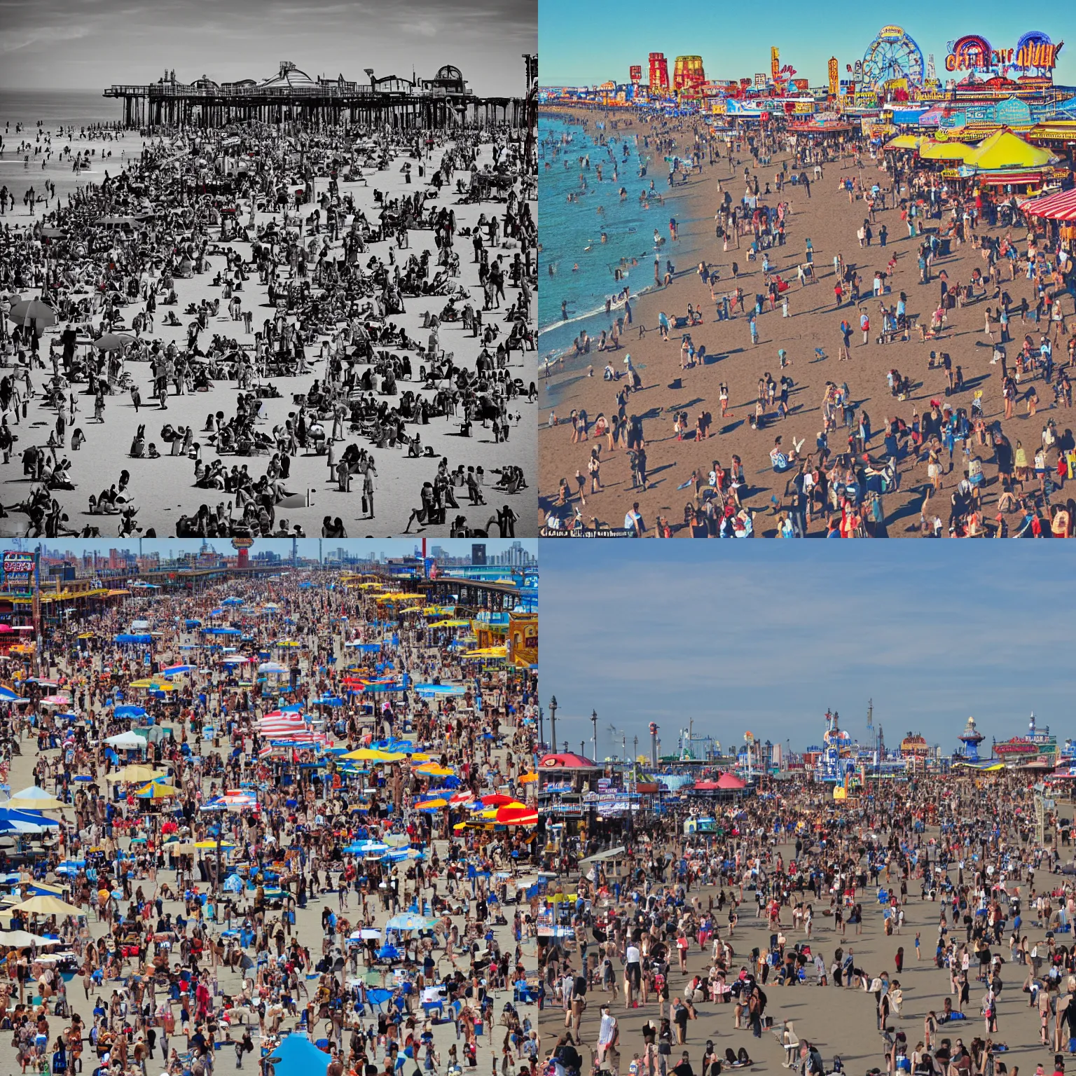 Prompt: Sometimes familiar places appear totally different in our dreams: the Coney Island boardwalk