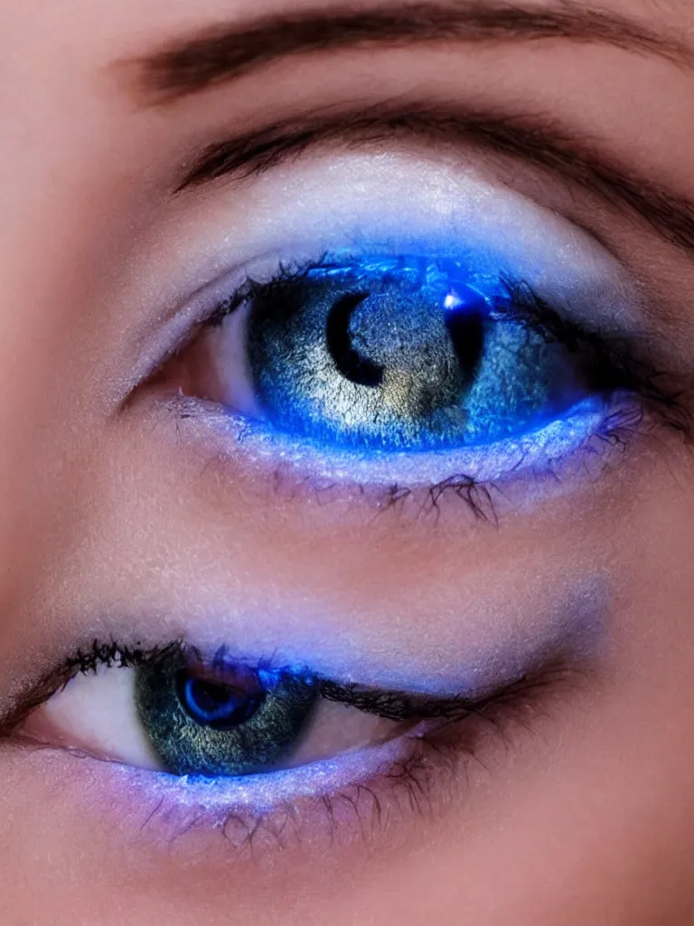glowing blue eyes