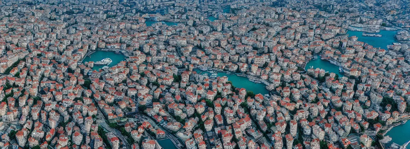 Prompt: tsunami in istanbul, realistic, photography, drone shot, sharp focus, 8 k detailed