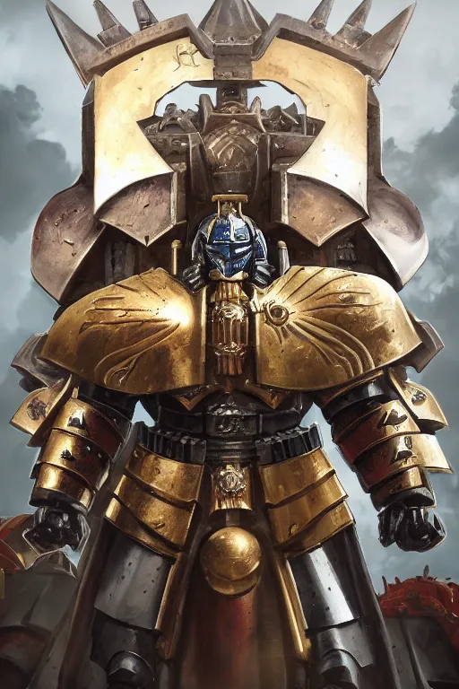 Image similar to armor portrait heros warhammer 4 0 k horus heresy fanart - the primarchs emperor by johannes helgeson animated with vfx concept artist & illustrator global illumination ray tracing hdr fanart arstation zbrush central hardmesh 8 k octane renderer comics stylized