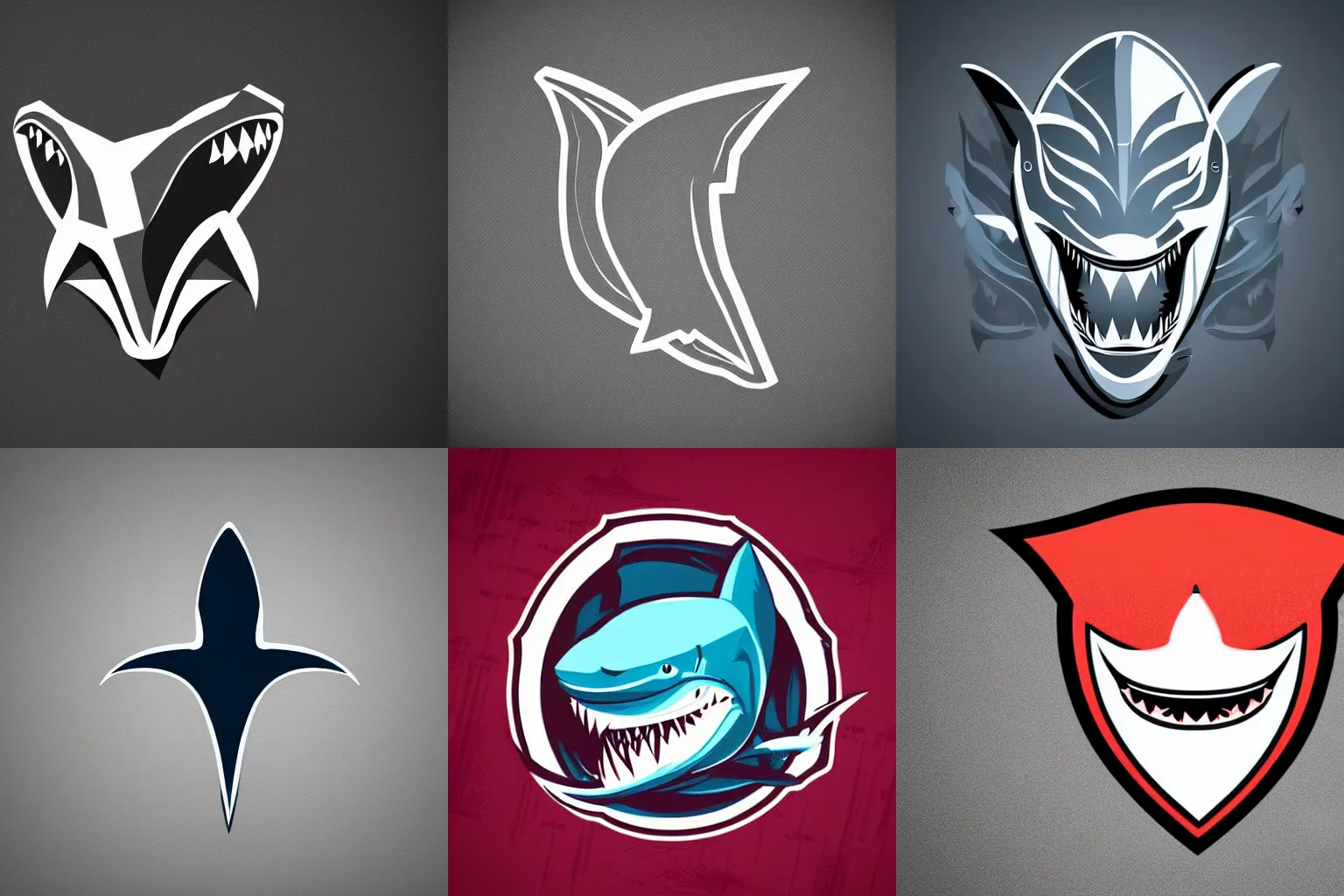 Prompt: A beautiful vector logo design of a shark head trending on artstation, 8k HD wallpaper digital art