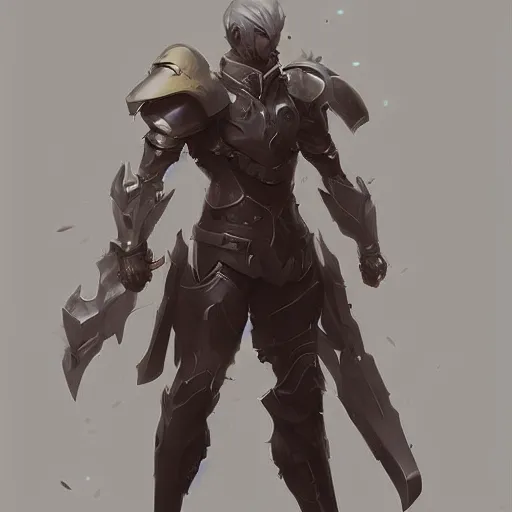 Prompt: Anime character with armor in HD, artstation, Greg rutkowski, cinematic