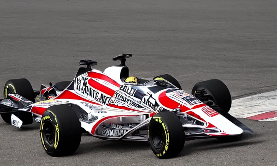 Prompt: photo of the best looking livery ever of a formula one car