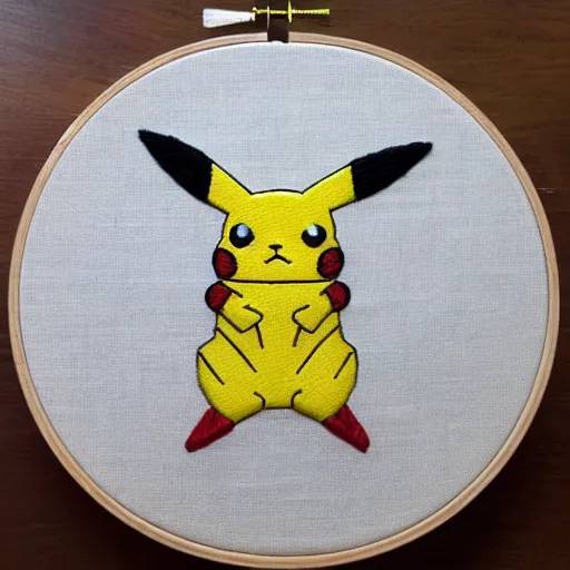 Image similar to an embroidery Pikachu