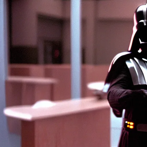 Prompt: A still of Darth Vader in Liar Liar (1997). Extremely detailed. Beautiful. 4K. Award winning.