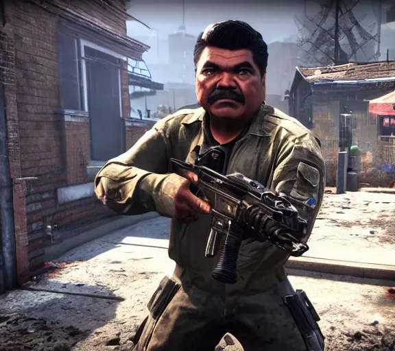 Image similar to george lopez in call of duty zombies, ps 4