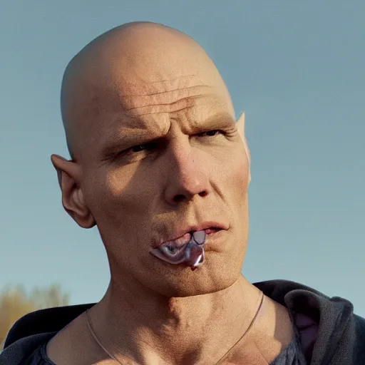 Image similar to Live Action Still of Jerma in Breaking Bad, real life, hyperrealistic, ultra realistic, realistic, highly detailed, epic, HD quality, 8k resolution, body and headshot, film still