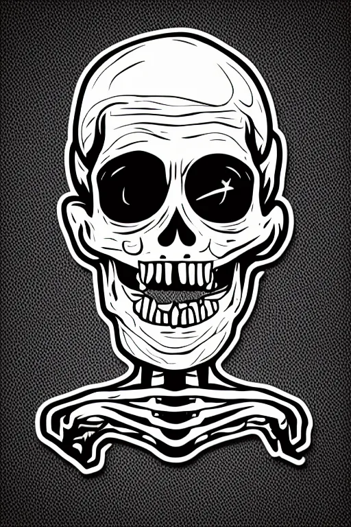 Prompt: Meth smoking skeleton, sticker, andromorphic, colorful, illustration, highly detailed, simple, smooth and clean vector curves, no jagged lines, vector art, smooth