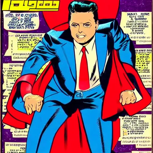 Image similar to Luis Miguel in the style of 1960's Marvel comic