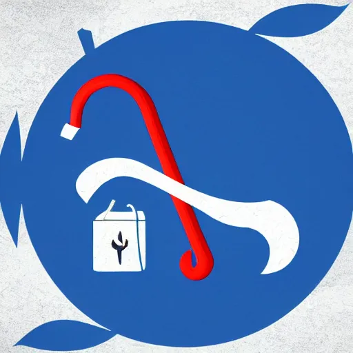 Image similar to the sickle and the hammer, twitter logo version, flag, illustration, digital