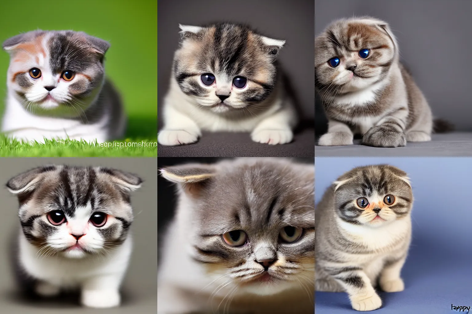 Prompt: adorable! portrait of happy Scottish fold kitten, award winning, (chubby), cutest kitten! happy 4k