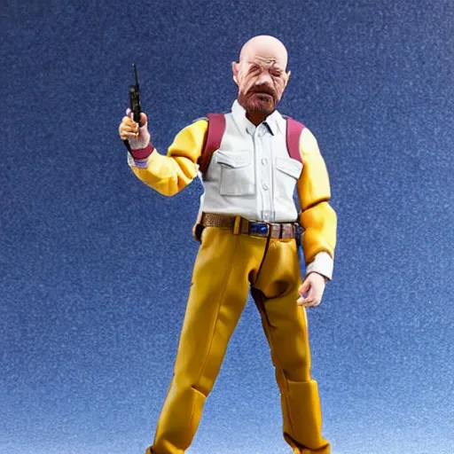 Image similar to Walter White action figure by Hot Toys. Studio lighting.