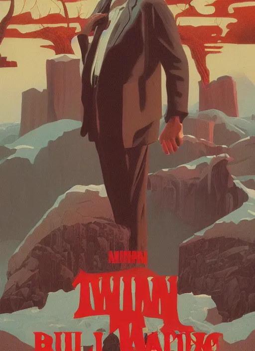 Prompt: Twin Peaks poster artwork by Michael Whelan and Tomer Hanuka, Rendering of portrait of Billy Dee Williams, full of details, by Makoto Shinkai and thomas kinkade, Matte painting, trending on artstation and unreal engine