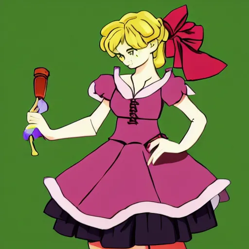 Image similar to Shrek as a Touhou character , 8k, pixiv, concept art, vector, smooth