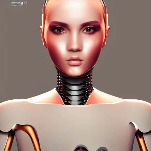 Prompt: beautiful image of a android robot girl with glossy skin created by kuroyu, artstation, high quality, highly detailed