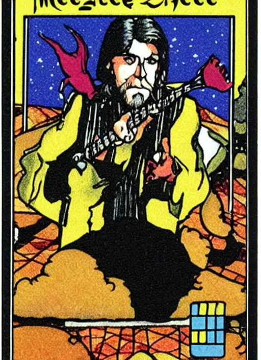 Image similar to Michael McDonald playing keyboard tarot card, turbografx