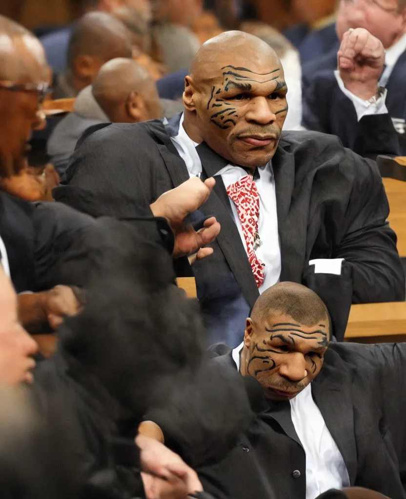 Image similar to mike tyson as a judge