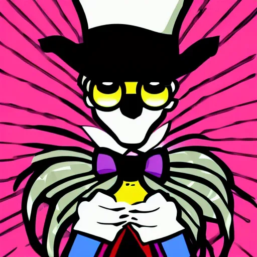 Prompt: mad - hatter - the - lunatic - madman as an nft - comic - art made by pop wonder, svg comic style, vector - artwork made in adobe - illustrator