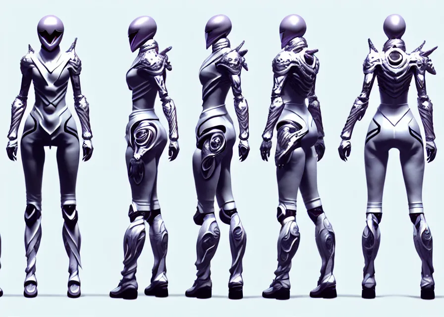 Image similar to female kamen rider character concept art sprite sheet of abstract white swan concept, big belt, wing, human structure, concept art, hero action pose, human anatomy, intricate detail, hyperrealistic art and illustration by irakli nadar and alexandre ferra, unreal 5 engine highlly render, global illumination