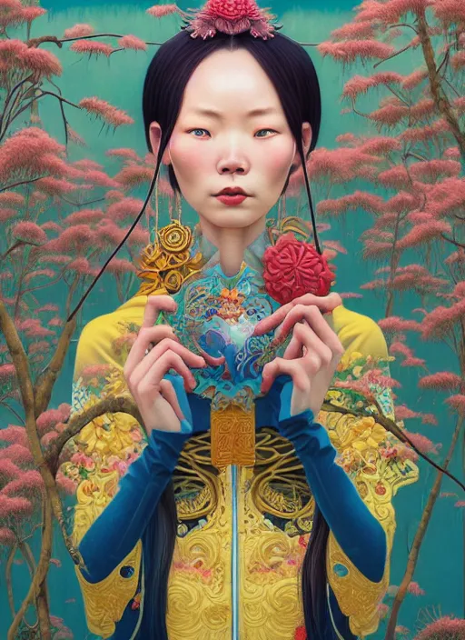 Image similar to yunnan people : : by martine johanna and simon stalenhag and chie yoshii and casey weldon and wlop : : ornate, dynamic, particulate, rich colors, intricate, elegant, highly detailed, centered, artstation, smooth, sharp focus, octane render, 8 k