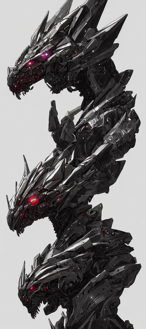 Image similar to Cyborg dragon portrait, artstation