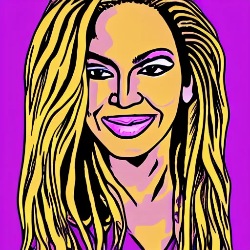 Prompt: beyonce in the style of dan parent, comic book