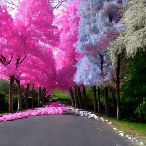 Image similar to cotton candy trees