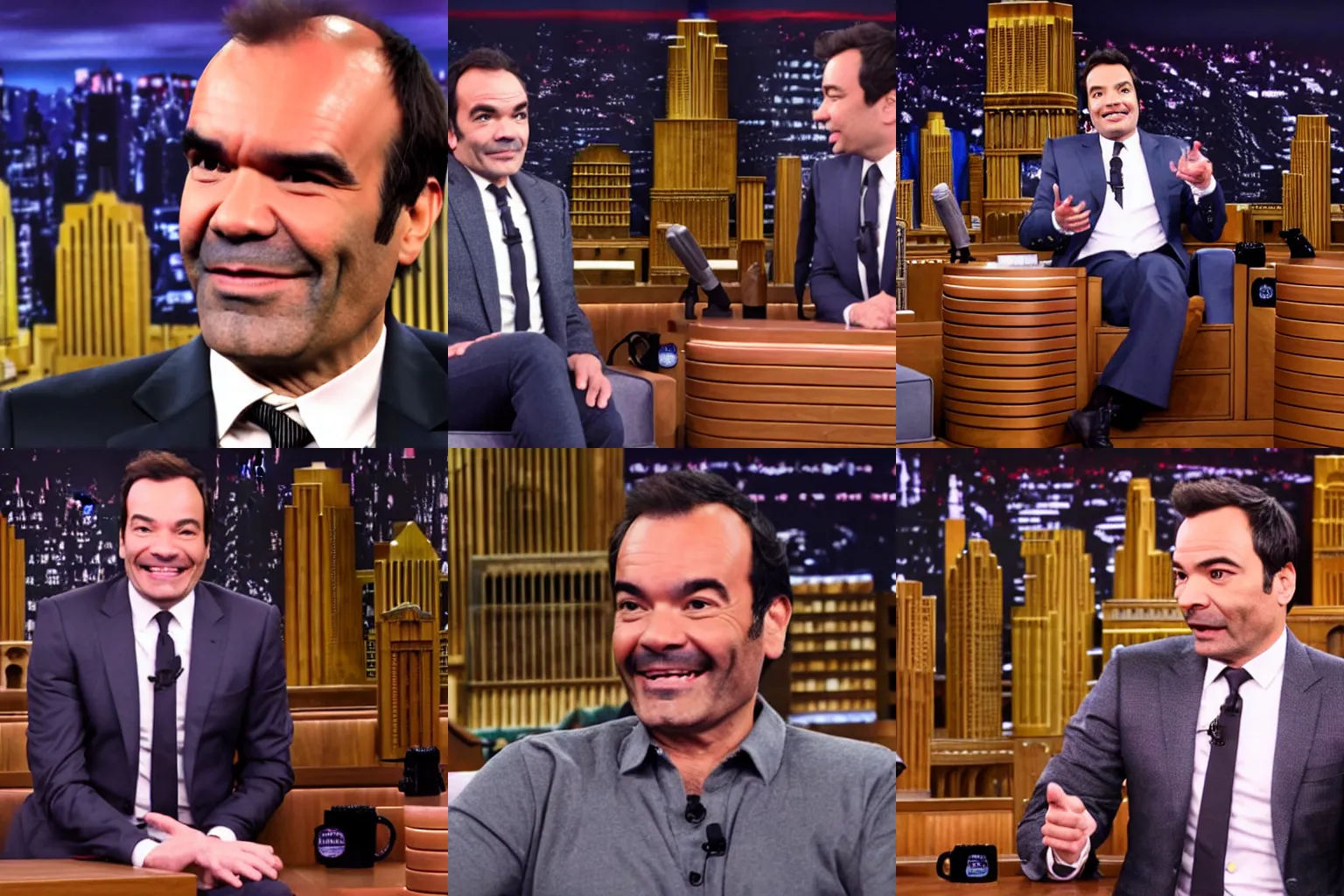 Prompt: a photo of Trevor Philips interviewed in The Tonight Show Starring Jimmy Fallon,8k, highly realistic photo