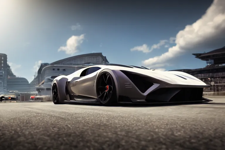 Image similar to photo wallpaper sport car gran turismo 7 forza horizon need for speed fast and furious 5 unreal engine supercar hypercar game concept car octane render, 4 khd 2 0 2 2 3 d cgi rtx style chrome reflexion global illumination ray tracing hdr arstation pixar and disney unreal