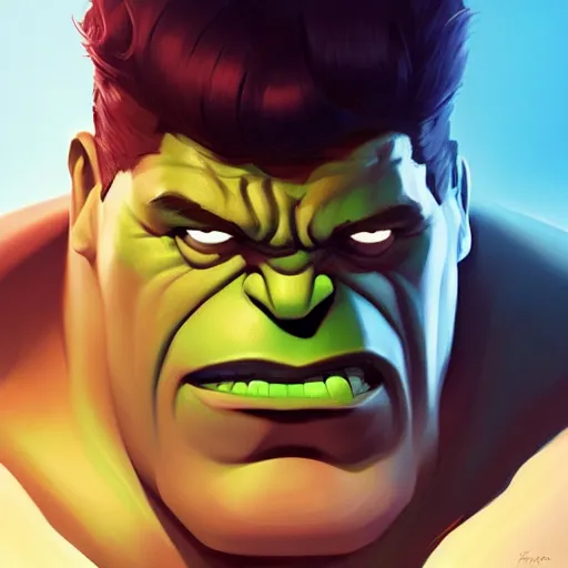 Image similar to face icon stylized minimalist the hulk, loftis, cory behance hd by jesper ejsing, by rhads, makoto shinkai and lois van baarle, ilya kuvshinov, rossdraws global illumination