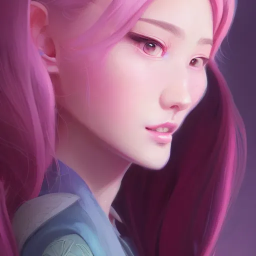 Prompt: a portrait of wlop, pastel pink, art by lois van baarle and loish and ross tran and rossdraws and sam yang and samdoesarts and artgerm and saruei and disney and wlop, digital art, highly detailed, intricate, sharp focus, trending on artstation hq, deviantart, unreal engine 5, 4 k uhd image