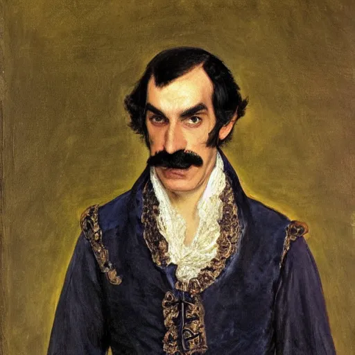 Image similar to waluigi as an 1 8 th century nobleman, painted by john everett millais