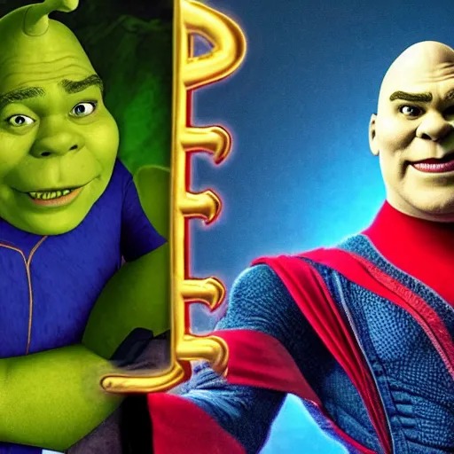 Image similar to Shrek as dr strange