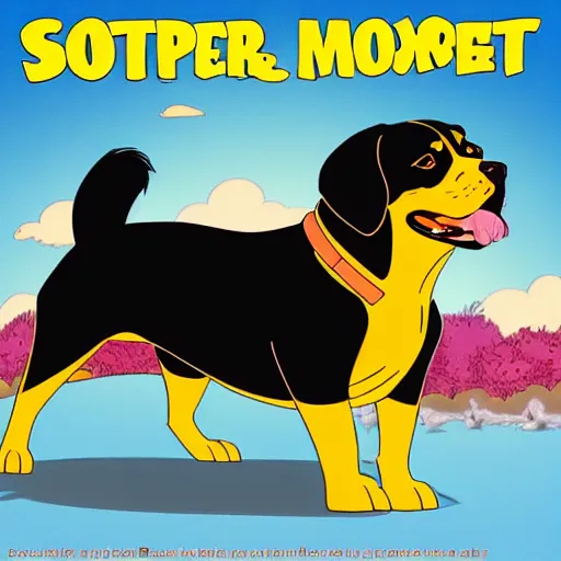 Image similar to Rottweiler in the style of the Simpsons