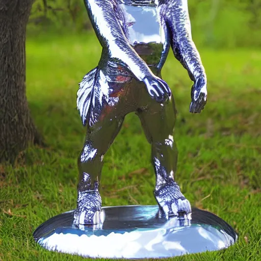 Image similar to plastic shiny wolf, full body