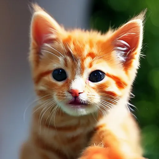 Image similar to curious cute fluffy orange tabby kitten