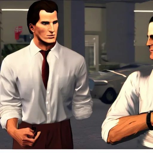 Image similar to patrick bateman american psycho christian bale in gtav